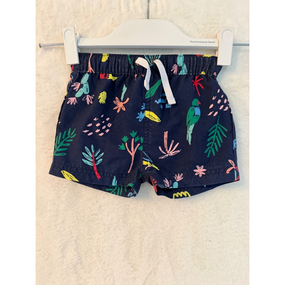 Hanna Andersson Boys Navy Tropical Parrot‎ Swim Trunks 12-18 Months 75cm 62018
